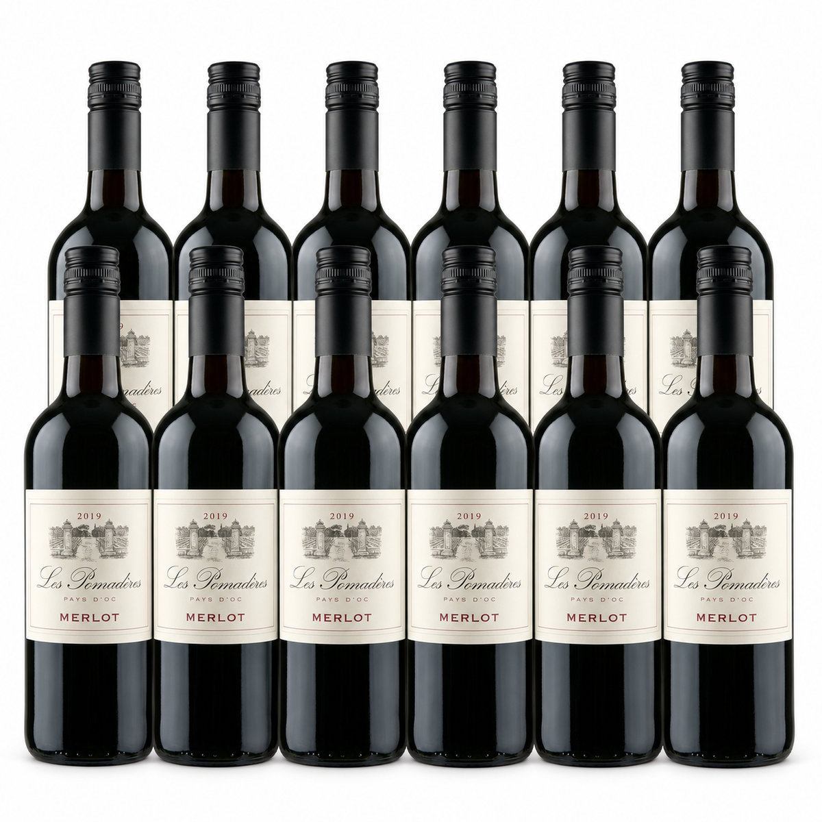 12× Les Pomadères Merlot IGP Pays d’Oc 2019 Proberpaket