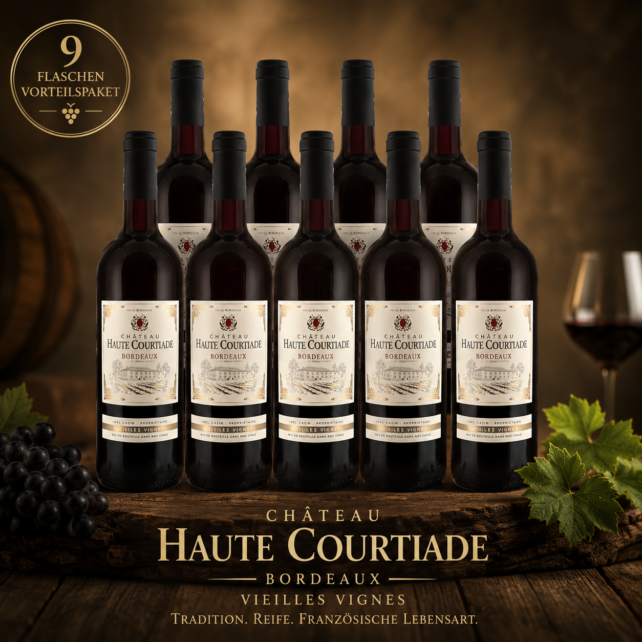 9x Haute Courtiade Bordeaux Probierpaket