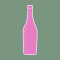 Grafik einer rosafarbenen Flasche mit grünem Hintergrund