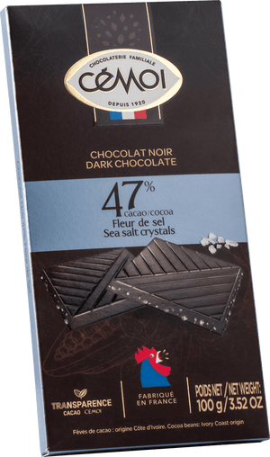 Cémoi Zartbitterschokolade Fleur de Sel 47 % Kakao