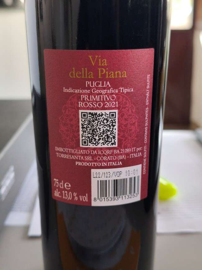 Via della Piana Collezione Oro Primitivo di Manduria DOC - 2017