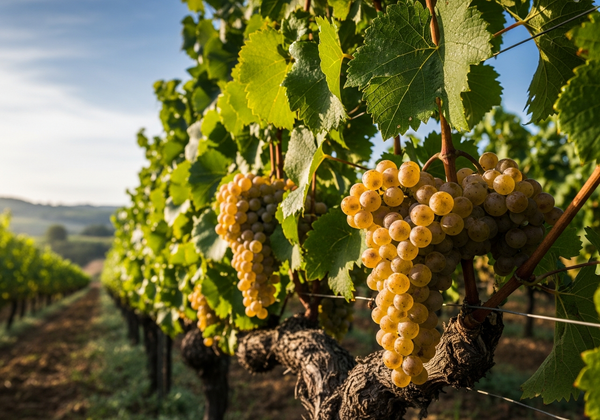 Botanische Detailaufnahme der Albariño-Rebe