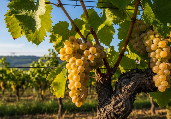 Botanische Detailaufnahme der Garganega-Rebe