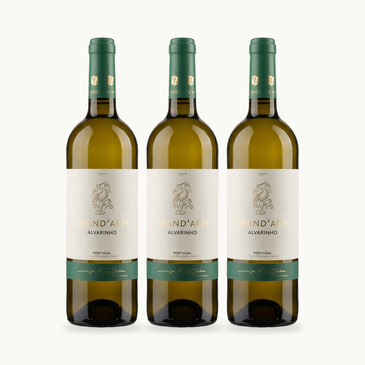 3 vollständige Flaschen GRAND’ARTE Alvarinho Lisboa 2024 – Probierpaket