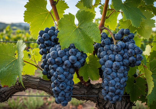 Botanische Detailaufnahme der Grenache-Rebe