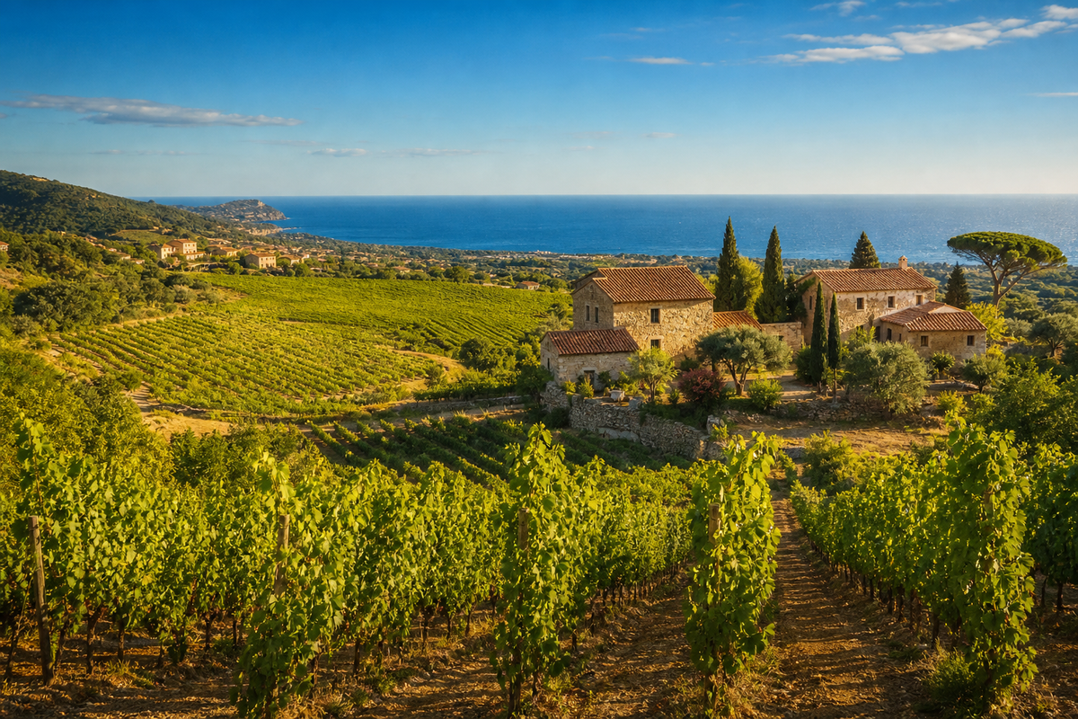 Landschaft in der Region Languedoc-Roussillon