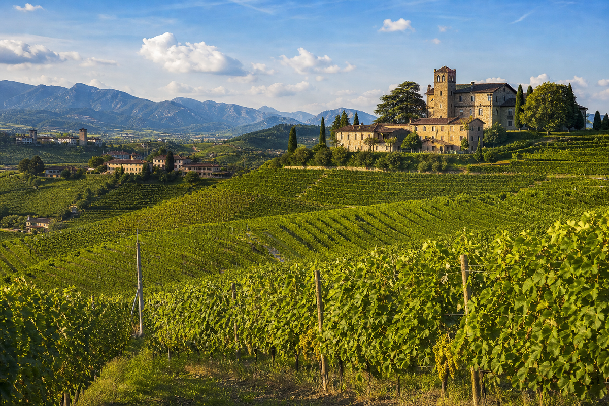 Landschaft in der Region Lombardei