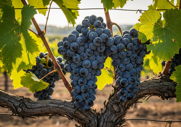 Botanische Detailaufnahme der Tannat-Rebe