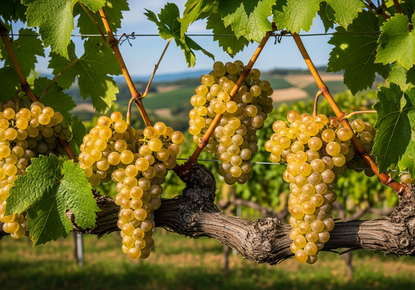 Botanische Detailaufnahme der Trebbiano di Lugana-Rebe