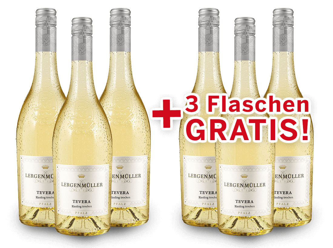 Vorteilspaket 6 für 3 Lergenmüller Riesling TEVERA 013352 ebrosia Weinshop DE