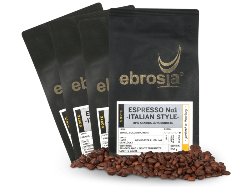 Vorteilspaket ebrosia Espresso No.1 Bohne 4er Set