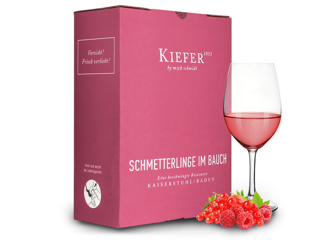 Kiefer Roséwein Schmetterlinge im Bauch 3l Bag in Box 2021 013749 ebrosia Weinshop DE