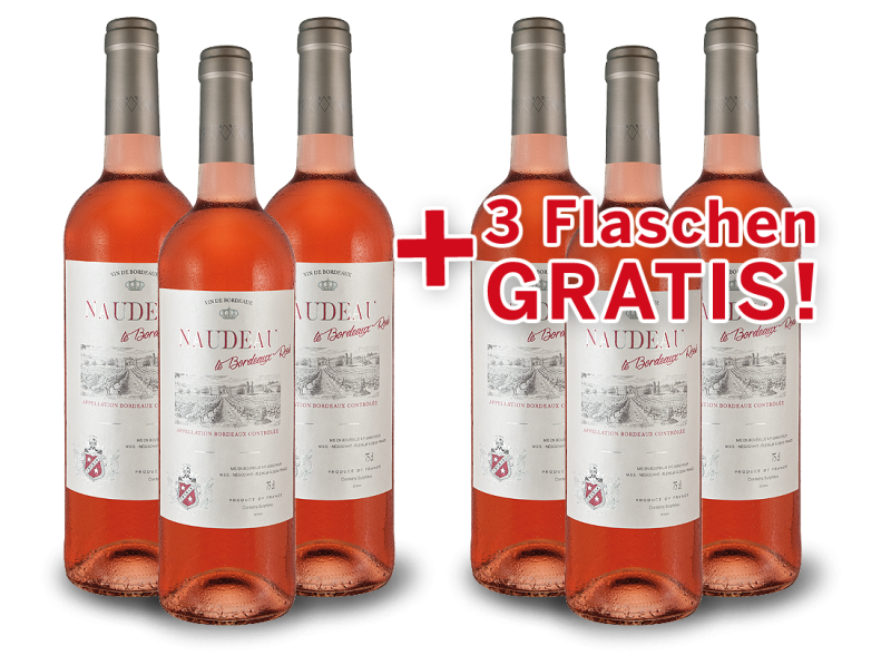 Vorteilspaket 6 für 3 Schröder & Schÿler Naudeau Le Bordeaux Rosé