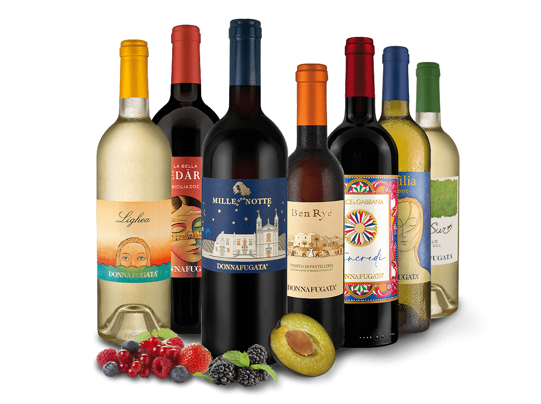 Premium-Kennenlernpaket Donnafugata aus Sizilien inkl. 2 Gläser 011894 ebrosia Weinshop DE