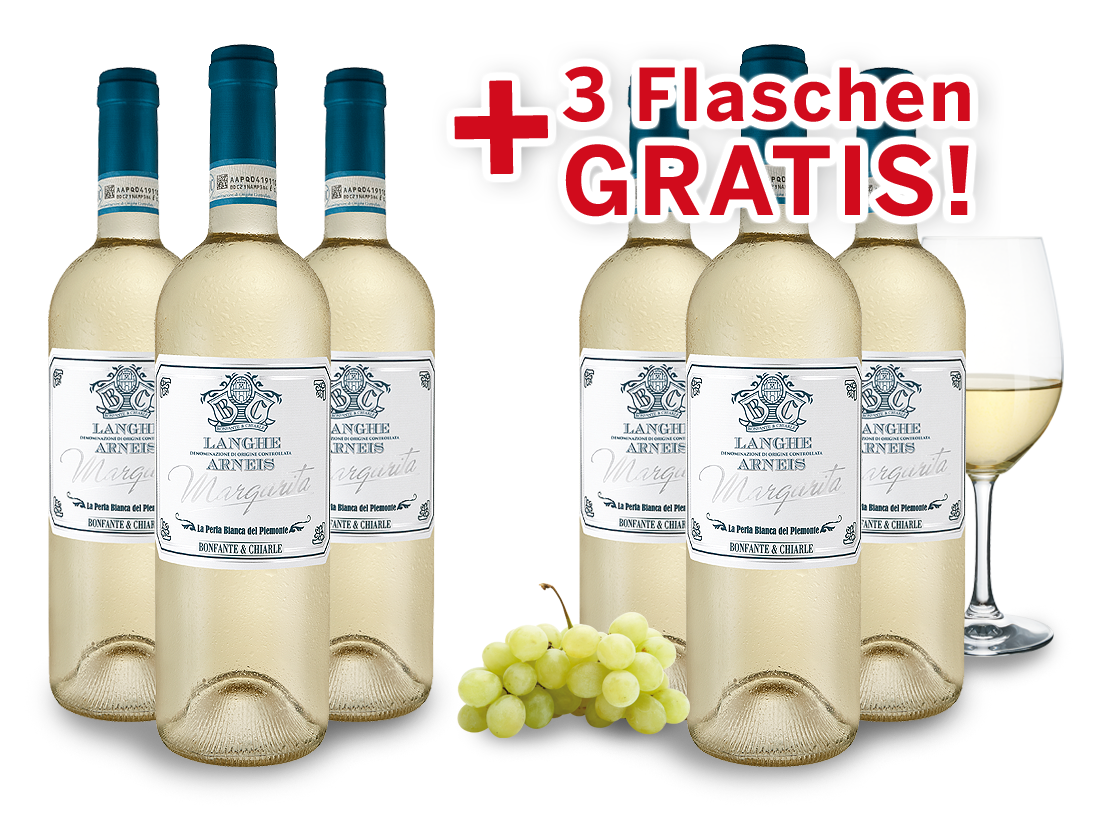 Vorteilspaket 6 für 3 Bonfante & Chiarle Langhe Arneis Margarita 009695 ebrosia Weinshop DE