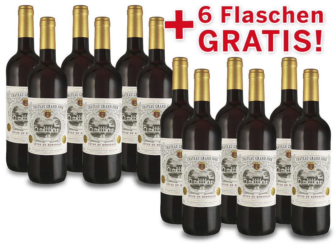 Vorteilspaket 12 für 6 Château Grand Jour Bordeaux