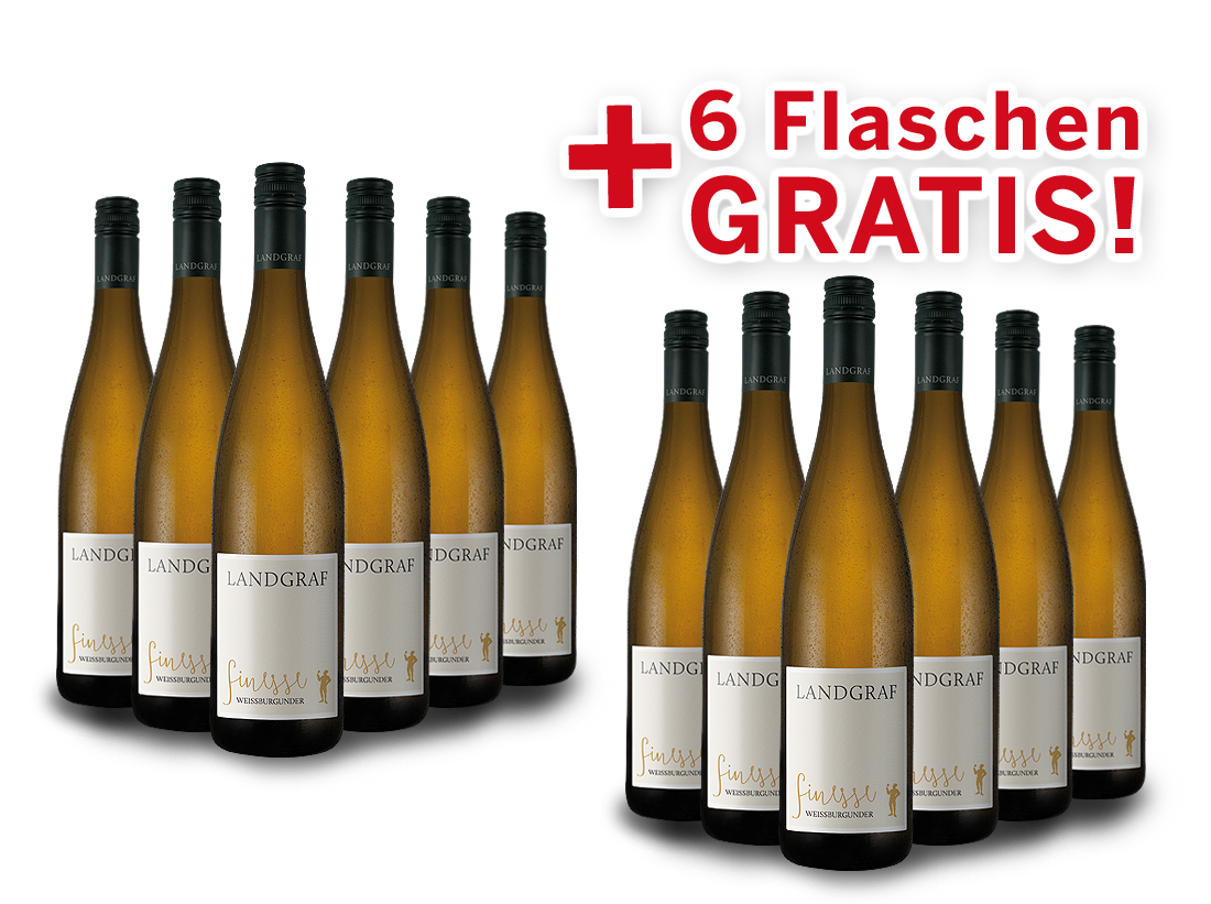 Vorteilspaket 12 für 6 Landgraf Weißburgunder Finesse 013267 ebrosia Weinshop DE