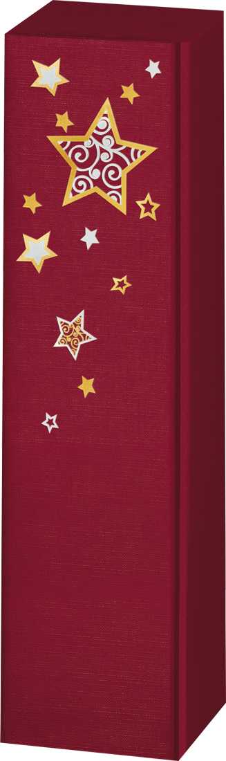 Präsentkarton LINO Sternentraum rot für 1 Flasche