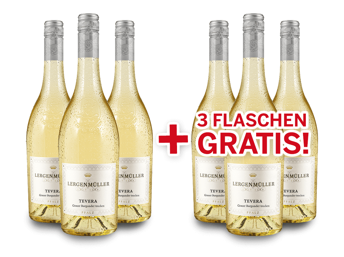 Vorteilspaket 6 für 3 Lergenmüller Grauburgunder TEVERA 013322 ebrosia Weinshop DE