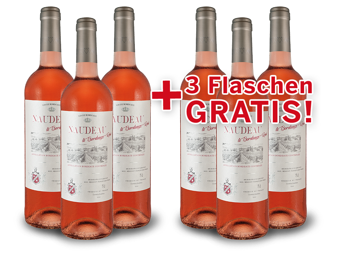 Vorteilspaket 6 für 3 Schröder & Schÿler Naudeau Le Bordeaux Rosé 011344 ebrosia Weinshop DE