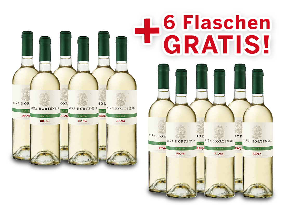Vorteilspaket 12 für 6 Viña Hortensia Rioja Preferido Blanco 008287 ebrosia Weinshop DE