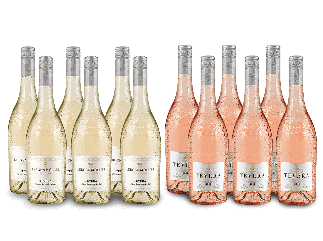 Paket Lergenmüller Weißburgunder & Rosé TEVERA | ebrosia | Champagner & Sekt