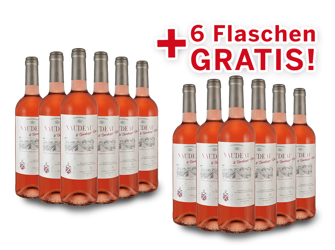 Vorteilspaket 12 für 6 Schröder & Schÿler Naudeau Le Bordeaux Rosé