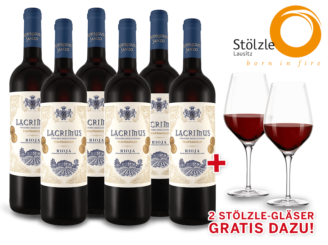 Probierpaket Javier Rodriguez Rioja Lacrimus und 2 Gläser gratis