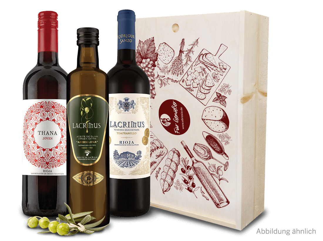 Wein-Geschenk Rioja-Rotwein & Olivenöl 013144 ebrosia Weinshop DE
