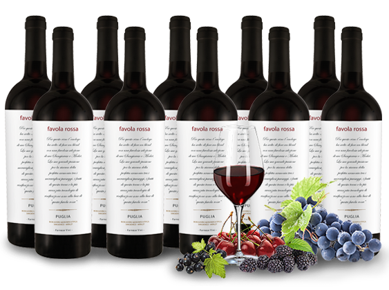Vorteilspaket 10 Flaschen Farnese Favola Rossa 011804 ebrosia Weinshop DE