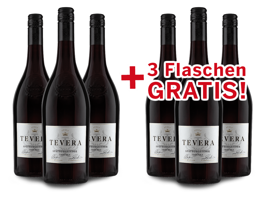 Vorteilspaket 6 für 3 Lergenmüller Spätburgunder TEVERA 013187 ebrosia Weinshop DE