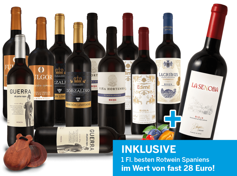 Großes Probierpaket Spanien-Rotweine inkl. Besten Rotwein Spaniens