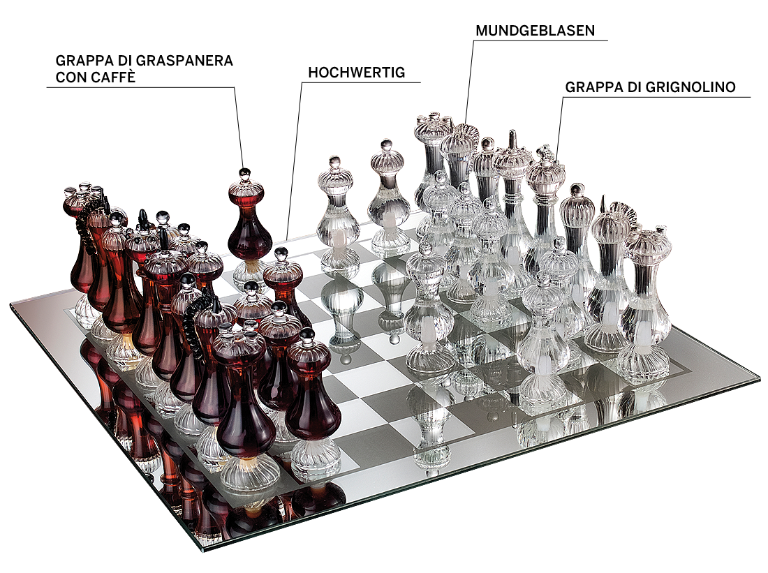 Mazzetti dAltavilla Scacchiera Reale - Luxuriöses Schachspiel mit Grappa Piemont 936,72? pro l
