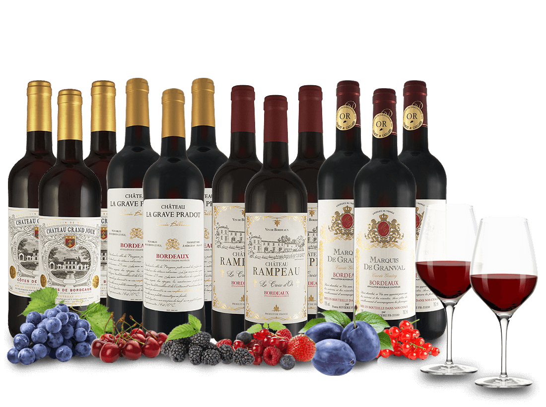 Bordeaux-Topseller und 2 Gläser gratis 011282 ebrosia Weinshop DE