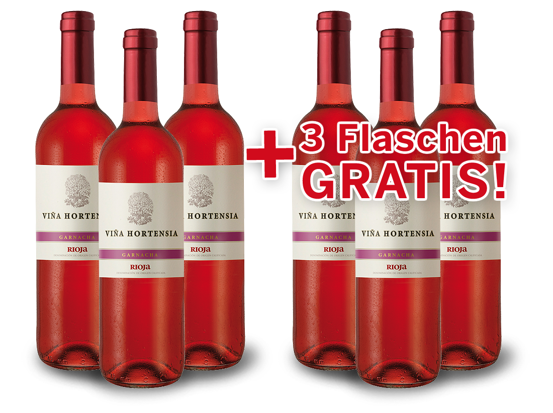 Vorteilspaket 6 für 3 Viña Hortensia Rioja Garnacha Preferido Rosado7,99? pro l